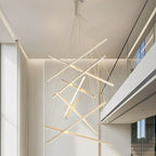 Minimalist Strip Stepless Dimming LED White Modern Chandelier