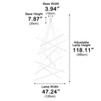 Minimalist Strip Stepless Dimming LED White Modern Chandelier