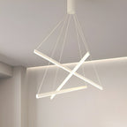 Minimalist Strip Stepless Dimming LED White Modern Chandelier