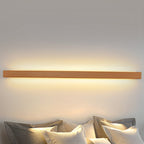 Modern Minimalist Wood Up & Down LED Long Strip Indoor Wall Sconce