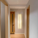 Modern Minimalist Wood Up & Down LED Long Strip Indoor Wall Sconce