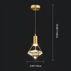 Diamond-Shaped Copper Crystal Pendant Light