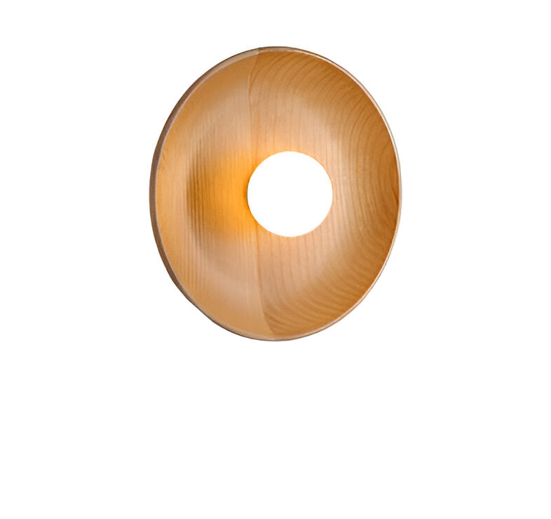 Solid Wood Circle Japandi Wall Light