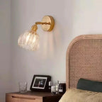 Retro wall lamp in the shape of a tulip flower – wall sconce with glass shade and gold finish