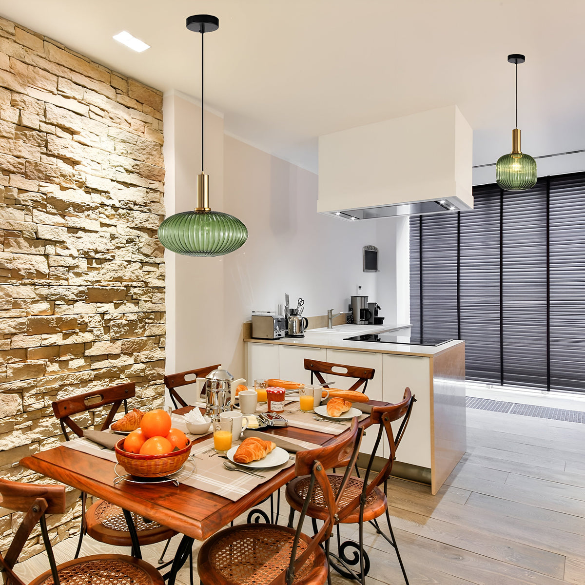 Nordic Colorful Glass Retro Pendant Light