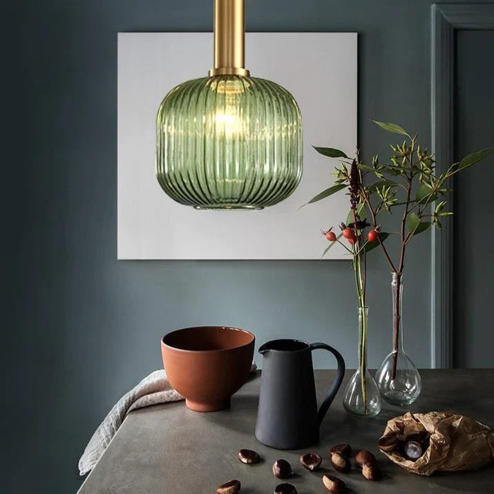 Nordic Colorful Glass Retro Pendant Light