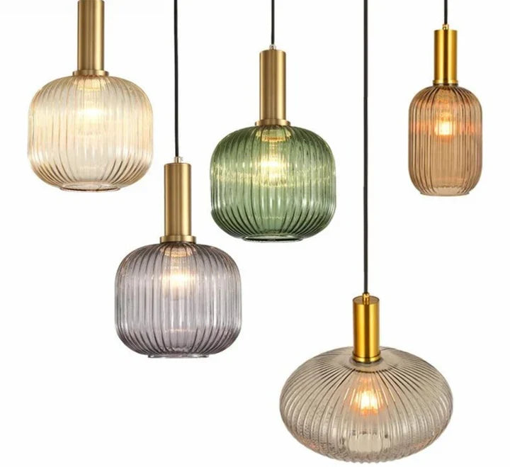 Nordic Colorful Glass Retro Pendant Light