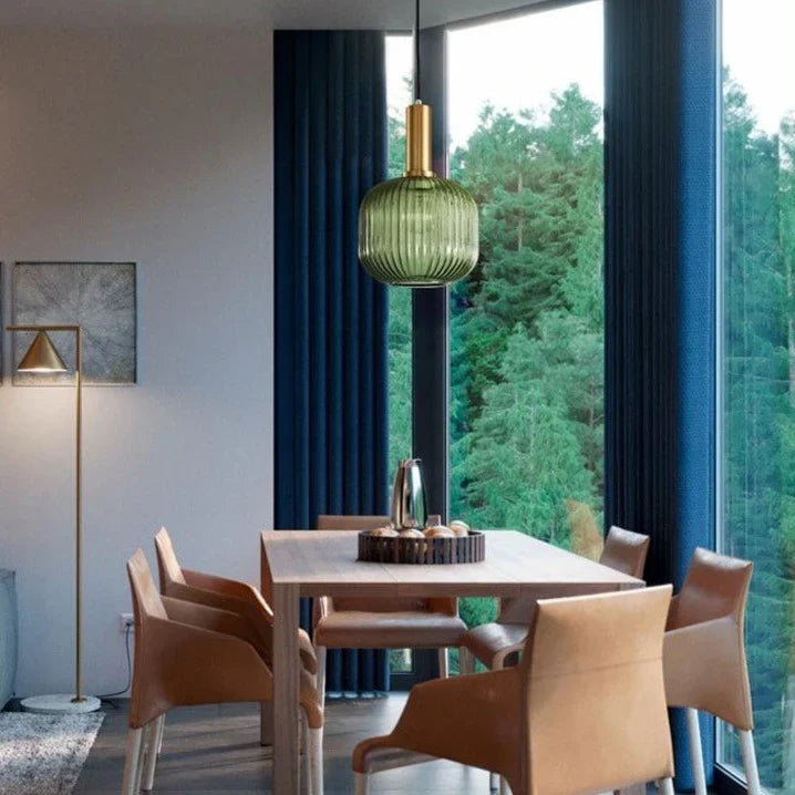 Nordic Colorful Glass Retro Pendant Light