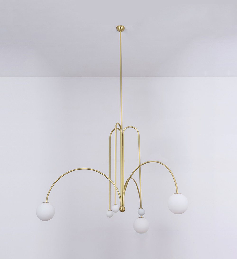 Nordic Gran Finale Nordic White Glass Metal Pendant Light