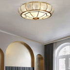 Classic Retro Style Ceiling Lamp with Glass and Brass