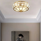 Classic Retro Style Ceiling Lamp with Glass and Brass