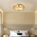 Classic Retro Style Ceiling Lamp with Glass and Brass