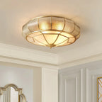 Classic Retro Style Ceiling Lamp with Glass and Brass