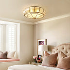 Classic Retro Style Ceiling Lamp with Glass and Brass