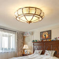 Classic Retro Style Ceiling Lamp with Glass and Brass