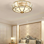 Classic Retro Style Ceiling Lamp with Glass and Brass