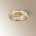 Classic Retro Style Ceiling Lamp with Glass and Brass