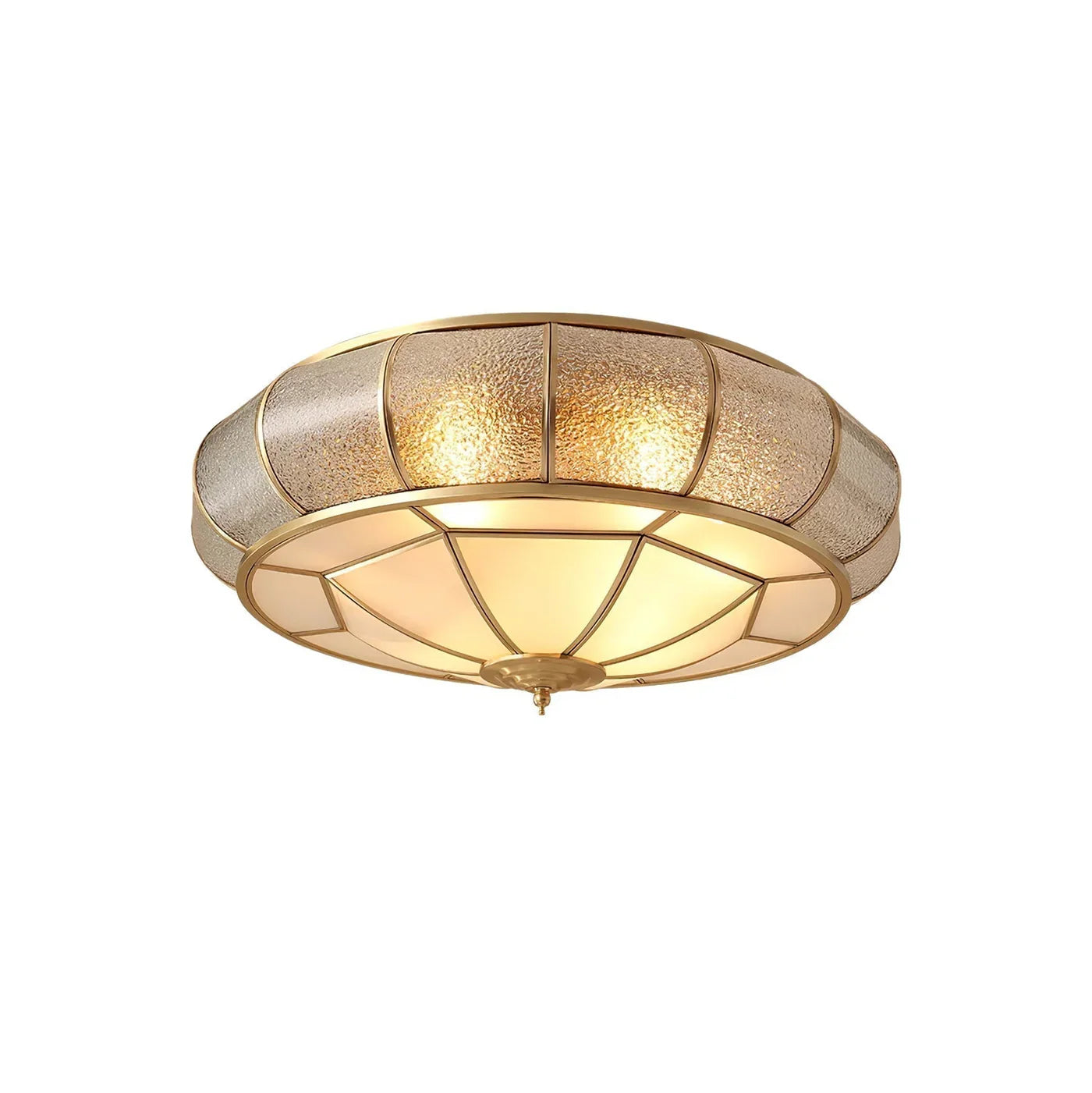 Classic Retro Style Ceiling Lamp with Glass and Brass