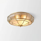 Classic Retro Style Ceiling Lamp with Glass and Brass