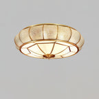 Classic Retro Style Ceiling Lamp with Glass and Brass