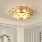 Classic Retro Style Ceiling Lamp with Glass and Brass