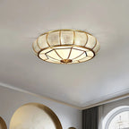 Classic Retro Style Ceiling Lamp with Glass and Brass