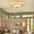 Classic Retro Style Ceiling Lamp with Glass and Brass
