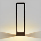 Rectangular Frame Waterproof LED Black Modern Bollard Fixtures Post Lamp