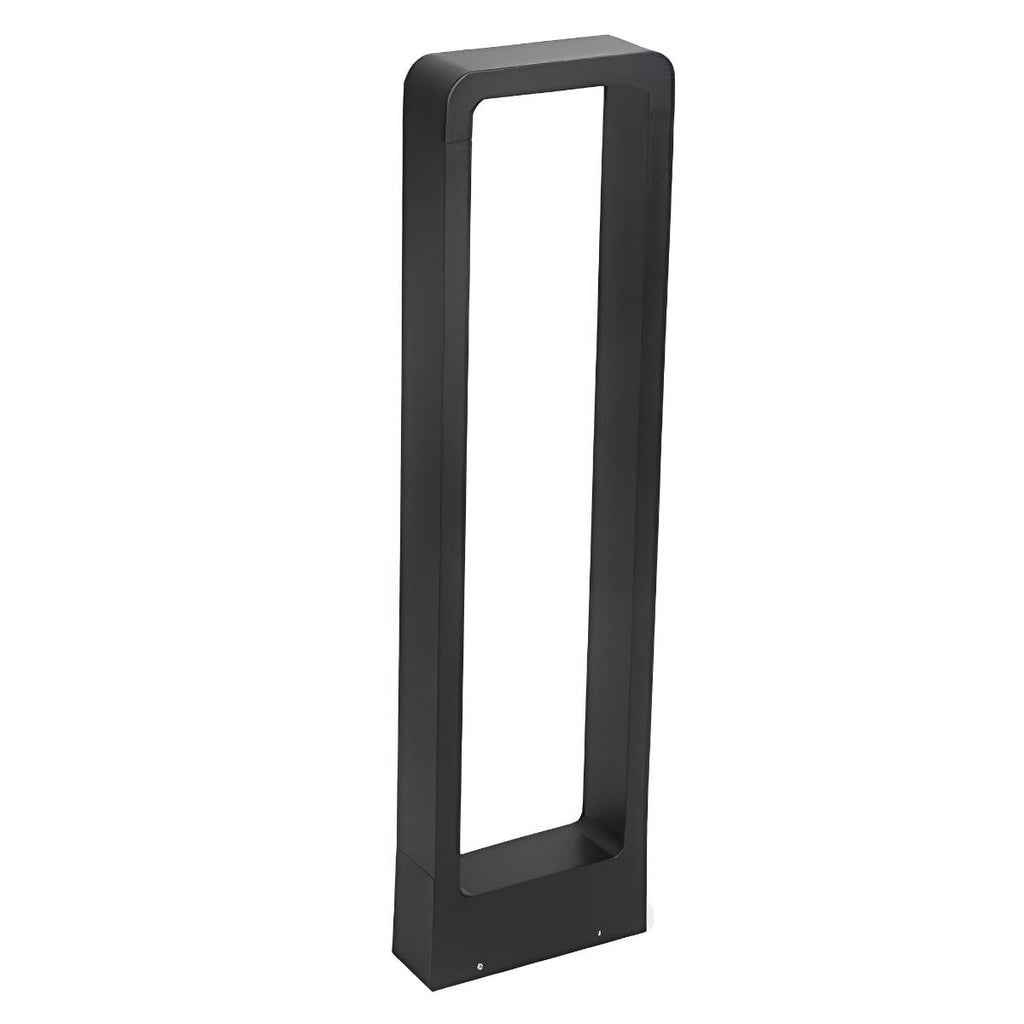 Rectangular Frame Waterproof LED Black Modern Bollard Fixtures Post Lamp