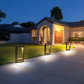 Rectangular Frame Waterproof LED Black Modern Bollard Fixtures Post Lamp