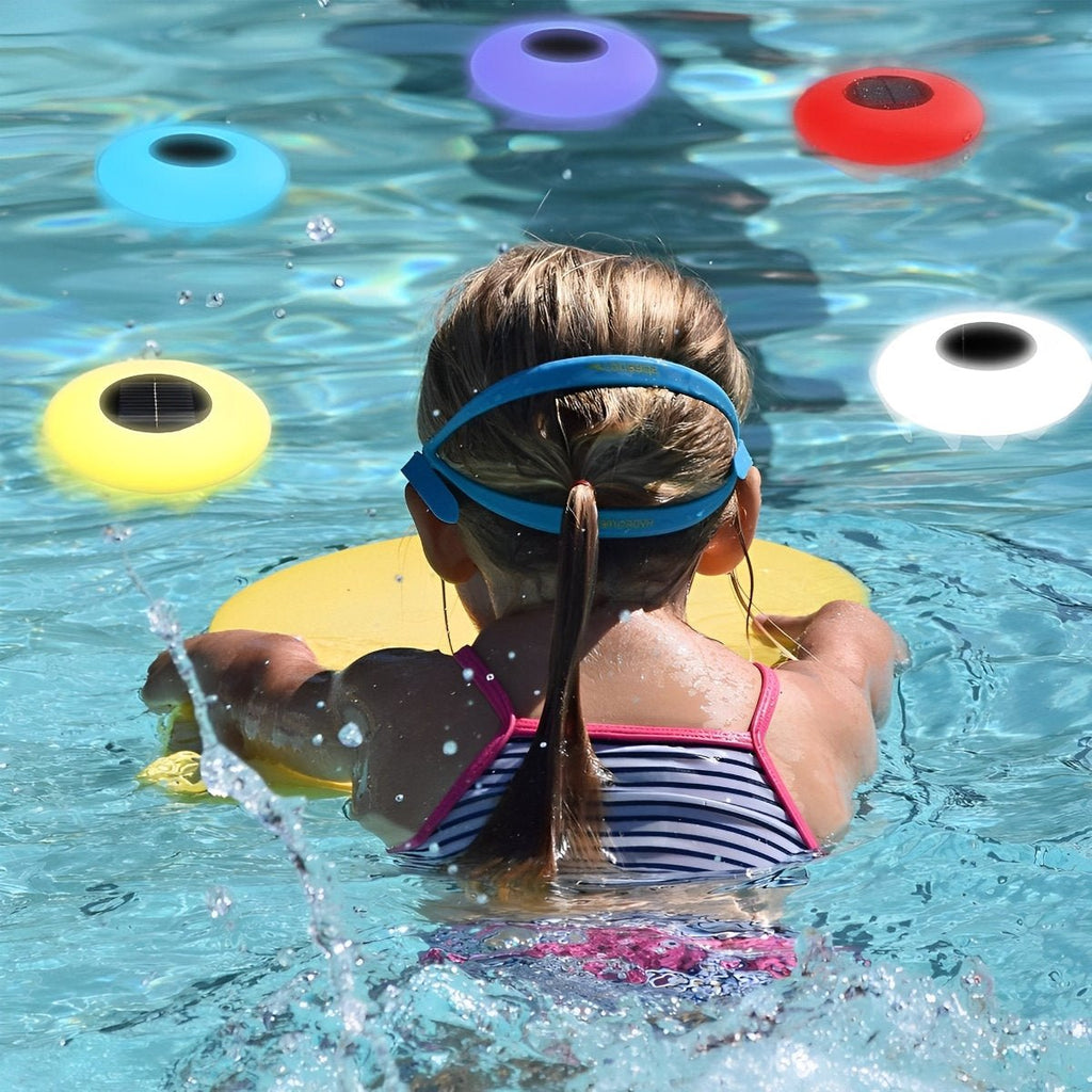 Round Colourful RGB LED Waterproof Solar Modern Outdoor Lights Pool Lights Water Floating Light Pond Lamp