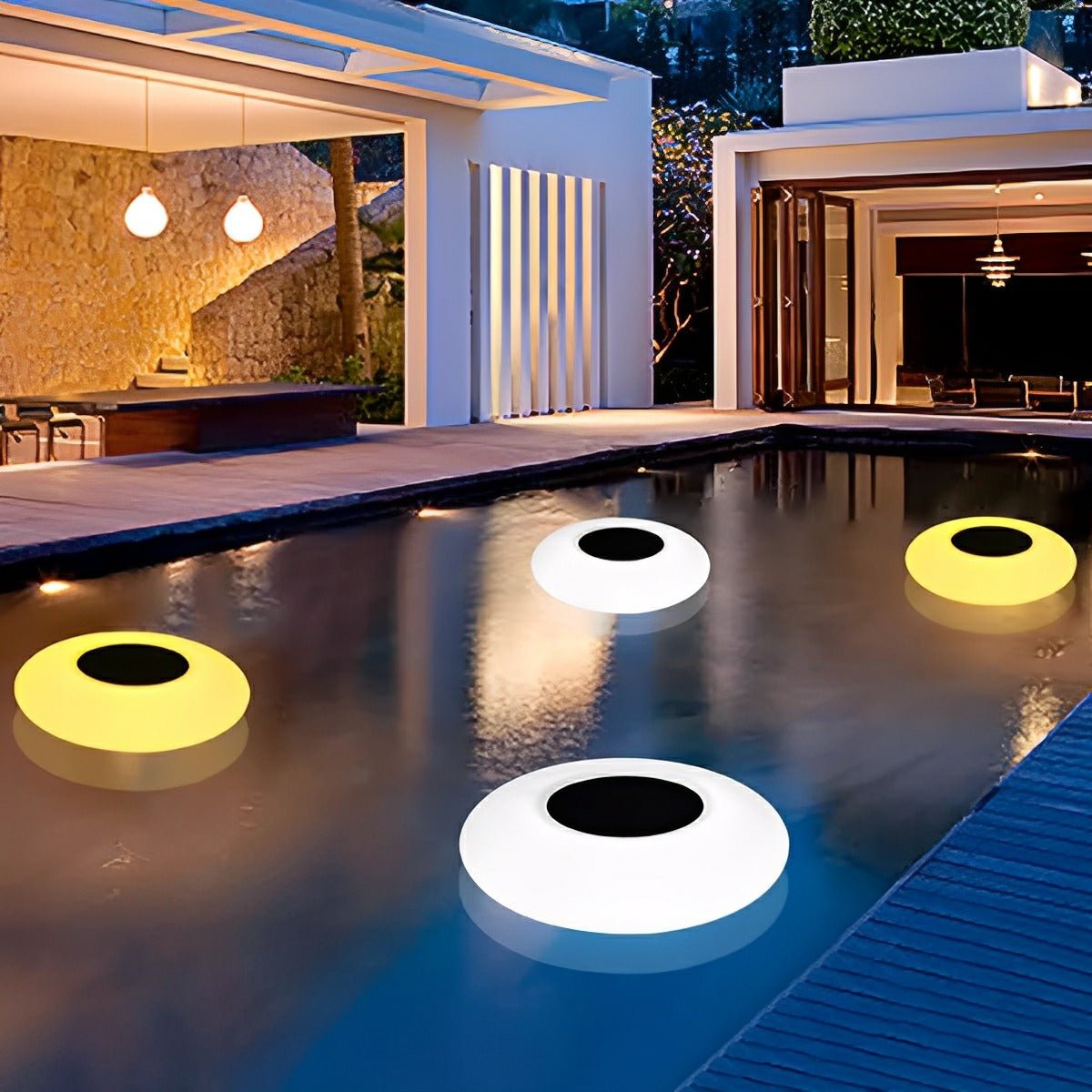 Round Colourful RGB LED Waterproof Solar Modern Outdoor Lights Pool Lights Water Floating Light Pond Lamp