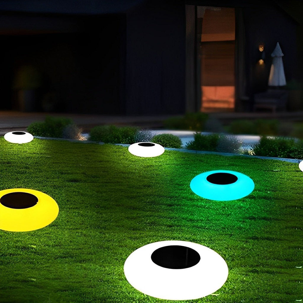 Round Colourful RGB LED Waterproof Solar Modern Outdoor Lights Pool Lights Water Floating Light Pond Lamp