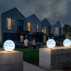 Round Glass Planets Design Waterproof Modern Outdoor Fence Post Lights Column Lighting