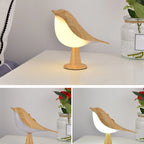 LED Night Lamp Bird – Decorative Table Lamp with Wood Effect