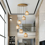 Glass Long Chandelier for Stairs and Hall