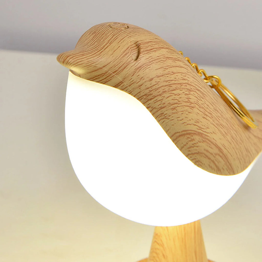 LED Night Lamp Bird – Decorative Table Lamp with Wood Effect