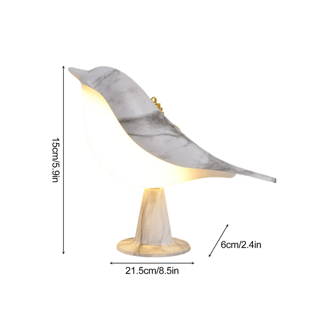 LED Night Lamp Bird – Decorative Table Lamp with Wood Effect