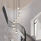 Glass Long Chandelier for Stairs and Hall