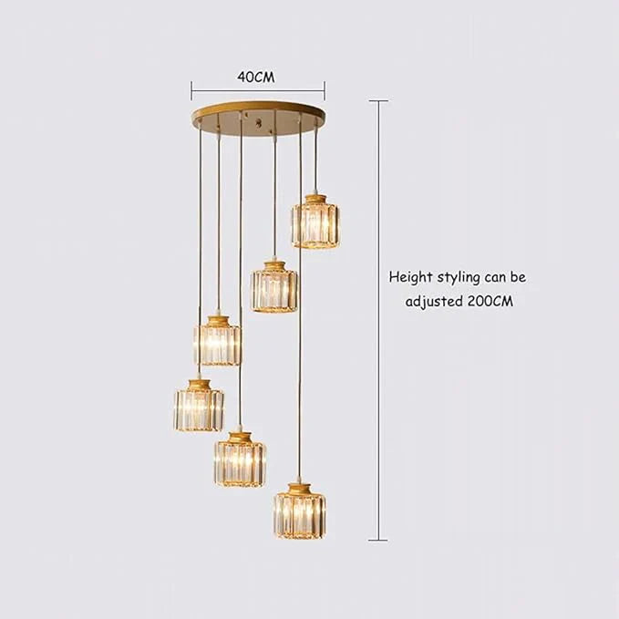 Glass Long Chandelier for Stairs and Hall