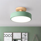 Eir Macaron Round Wood Grain Ceiling Lamp