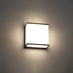 Modern Minimalist Rectangular Acrylic Sensor Solar Waterproof Outdoor Wall Light