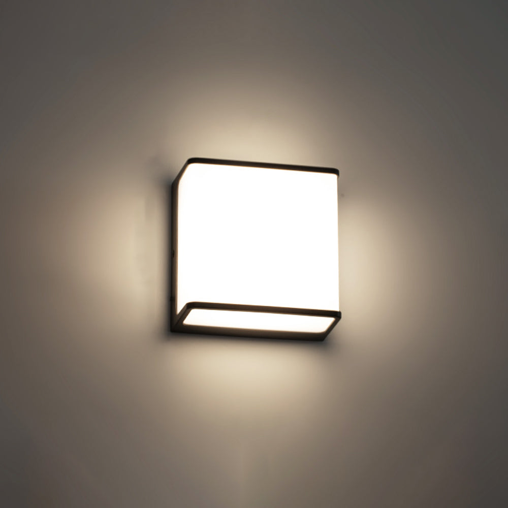 Modern Minimalist Rectangular Acrylic Sensor Solar Waterproof Outdoor Wall Light