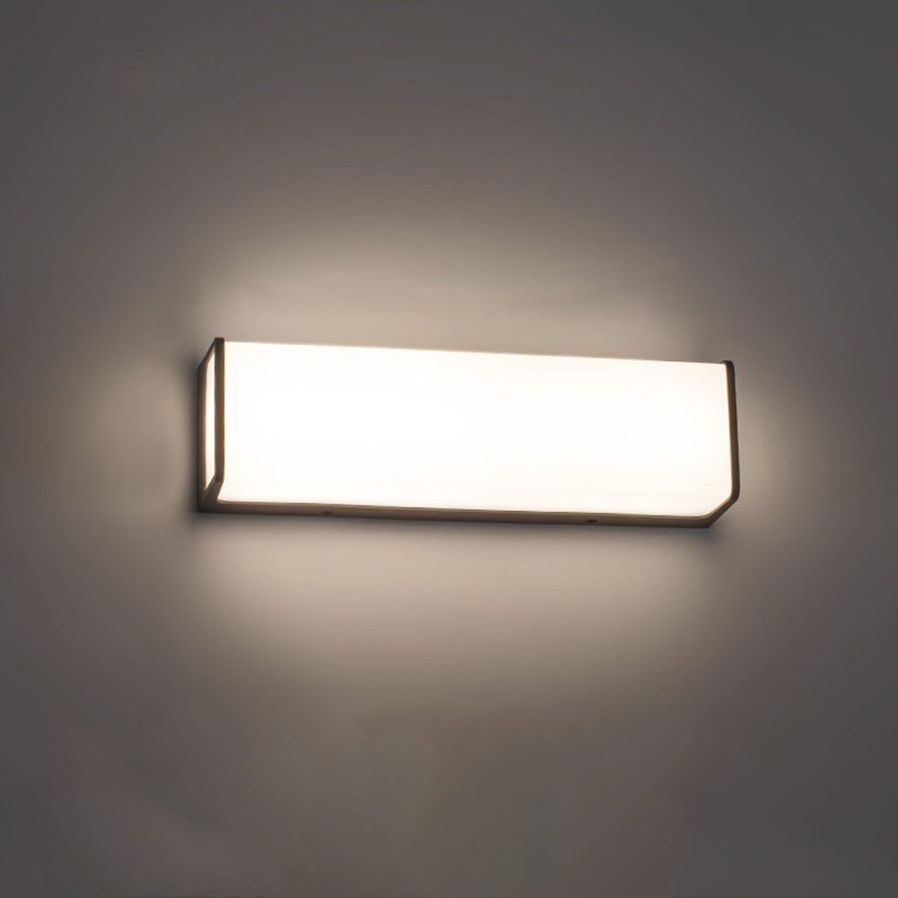 Modern Minimalist Rectangular Acrylic Sensor Solar Waterproof Outdoor Wall Light