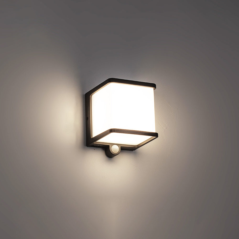 Modern Minimalist Rectangular Acrylic Sensor Solar Waterproof Outdoor Wall Light