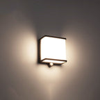 Modern Minimalist Rectangular Acrylic Sensor Solar Waterproof Outdoor Wall Light