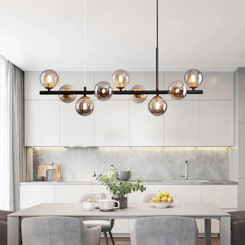 Modern pendant lamp chandelier with spherical shades