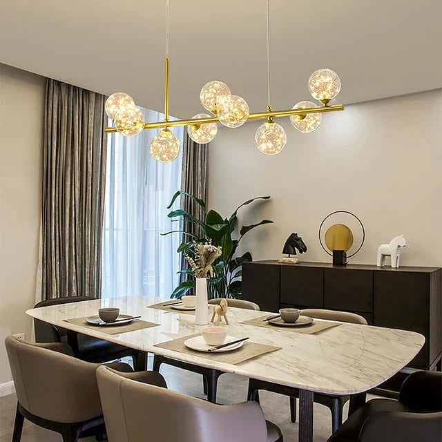 Modern pendant lamp chandelier with spherical shades