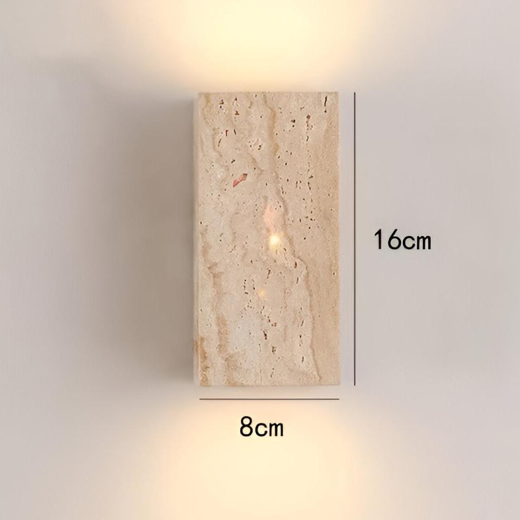 Travertine Stone Minimalist Outdoor LED Wall Light