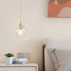 Retro Glass Pendant Lamp with Crystal and Brass Finish